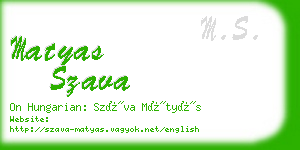 matyas szava business card